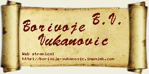 Borivoje Vukanović vizit kartica